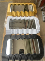 Desktop Wavy Mirror – 42×26cm Modern Framed Decorative Mirror