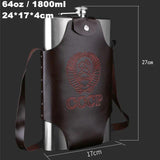 64oz Giant Stainless Steel Whiskey Flask with Cover Holder