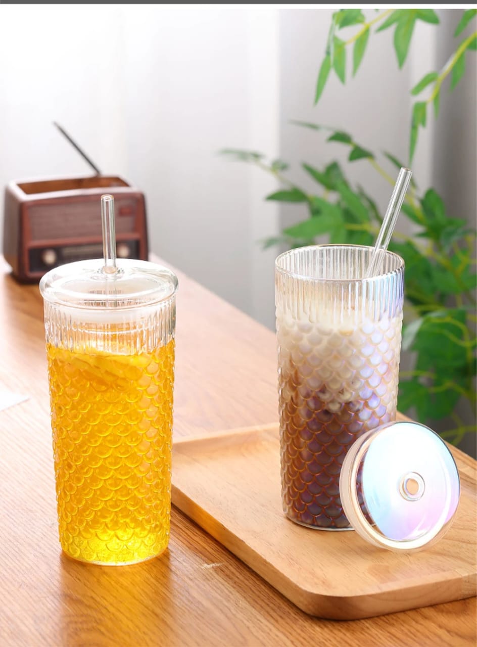 650ml Glass Tumbler with Straw and Spill-Proof Sealing Ring