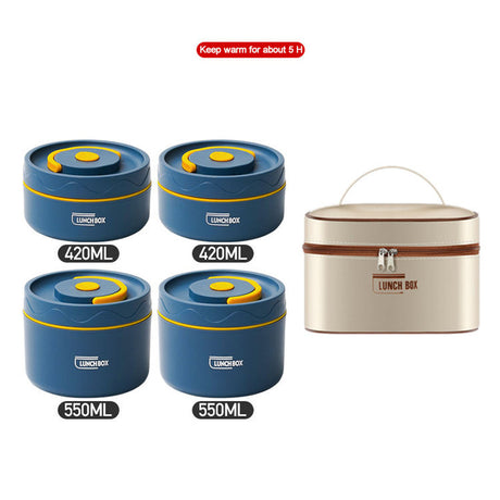 5 in 1 Insulated Lunch Set Combo | 4 Lunch Boxes & 1 Bag for Students & Adults- Furaha Finds Kenya