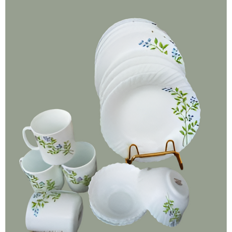 High Quality Ceramic 16 Pcs Classique Dinner Set | Lush Green | Ideal For Family Dinners, Festive Gatherings, & Special Celebrations- Furaha Finds Kenya