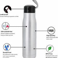 600ml Stainless Steel Flask with String Strap Vacuum flask Flasks