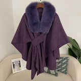 Faux Fur Collar Cape Shawl Cardigan Fashion Accessories Capes