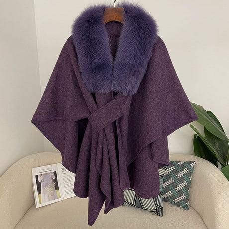 Faux Fur Collar Cape Shawl Cardigan Fashion Accessories Capes