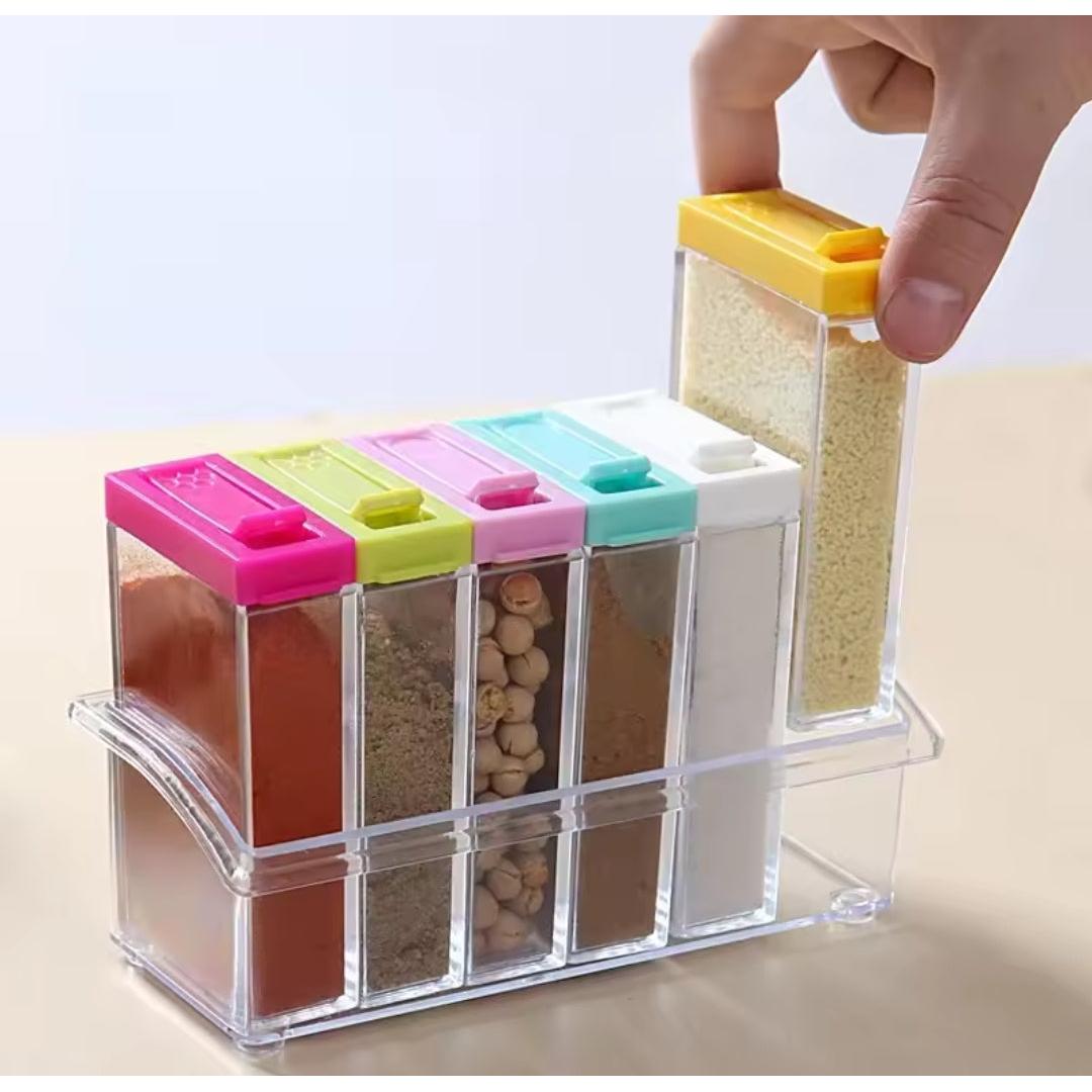 6Piece Clear Acrylic Seasoning Cans Set
