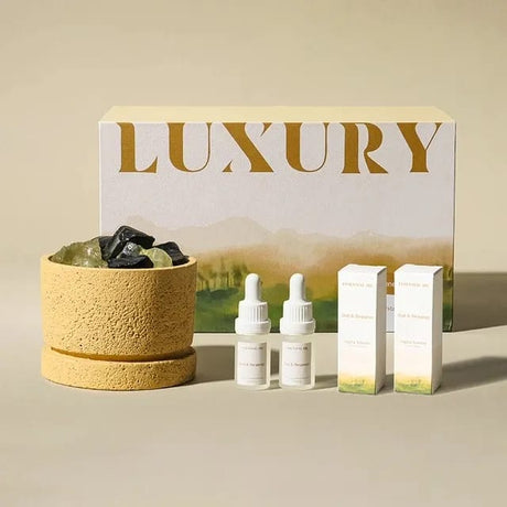 Natural Stone Crystal Diffuser Set | Aromatherapy with Essential Oil Refills- Furaha Finds Kenya