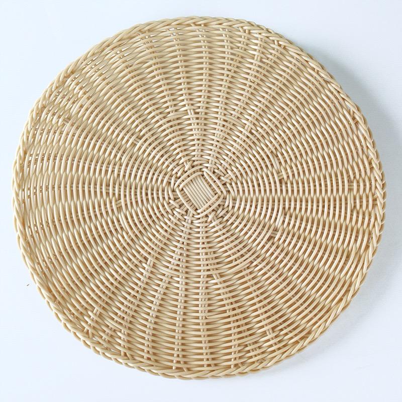 6pc Woven Rattan-Like Table Mats Set Heat-Resistant Dining Placemats