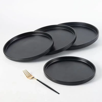 6pcs Black Ceramic Plates – Dishwasher and Microwave Friendly plates Plates