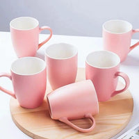 6pcs Colorful Macaron Ceramic Cups Drum Shaped Mugs, 330ml Tableware Mugs