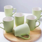 6pcs Colorful Macaron Ceramic Cups Drum Shaped Mugs, 330ml Tableware Mugs