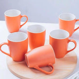 6pcs Colorful Macaron Ceramic Cups Drum Shaped Mugs, 330ml Tableware Mugs