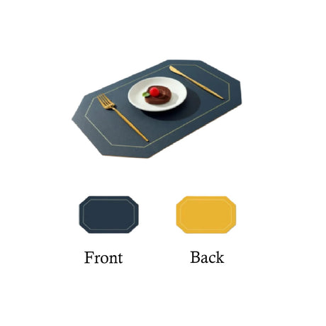 6pcs Double Sided PU Leather Nordic Style Antislip Tablemats