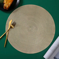 6pcs Elegant Round Woven Placemats Durable and Washable Placemats Placemats