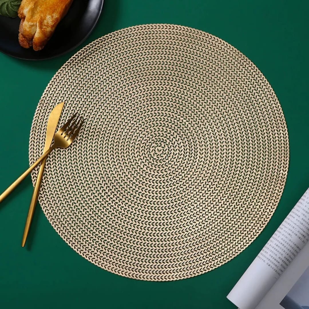 6pcs Elegant Round Woven Placemats Durable and Washable