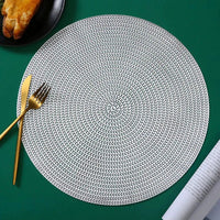 6pcs Elegant Round Woven Placemats Durable and Washable Placemats Placemats