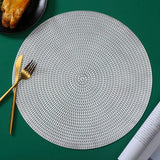 6pcs Elegant Round Woven Placemats Durable and Washable