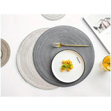 6pcs Elegant Round Woven Placemats Durable and Washable