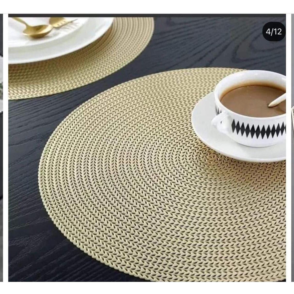 6pcs Elegant Round Woven Placemats Durable and Washable