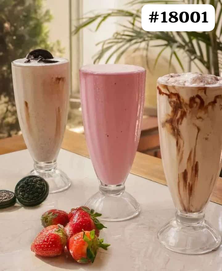 6pcs Glass Cup Set 386ml Milkshake Smoothie Glass