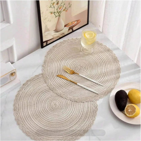 6pcs High-Quality Nordic Woven Table Mats Heat Resistant Place mats Placemats