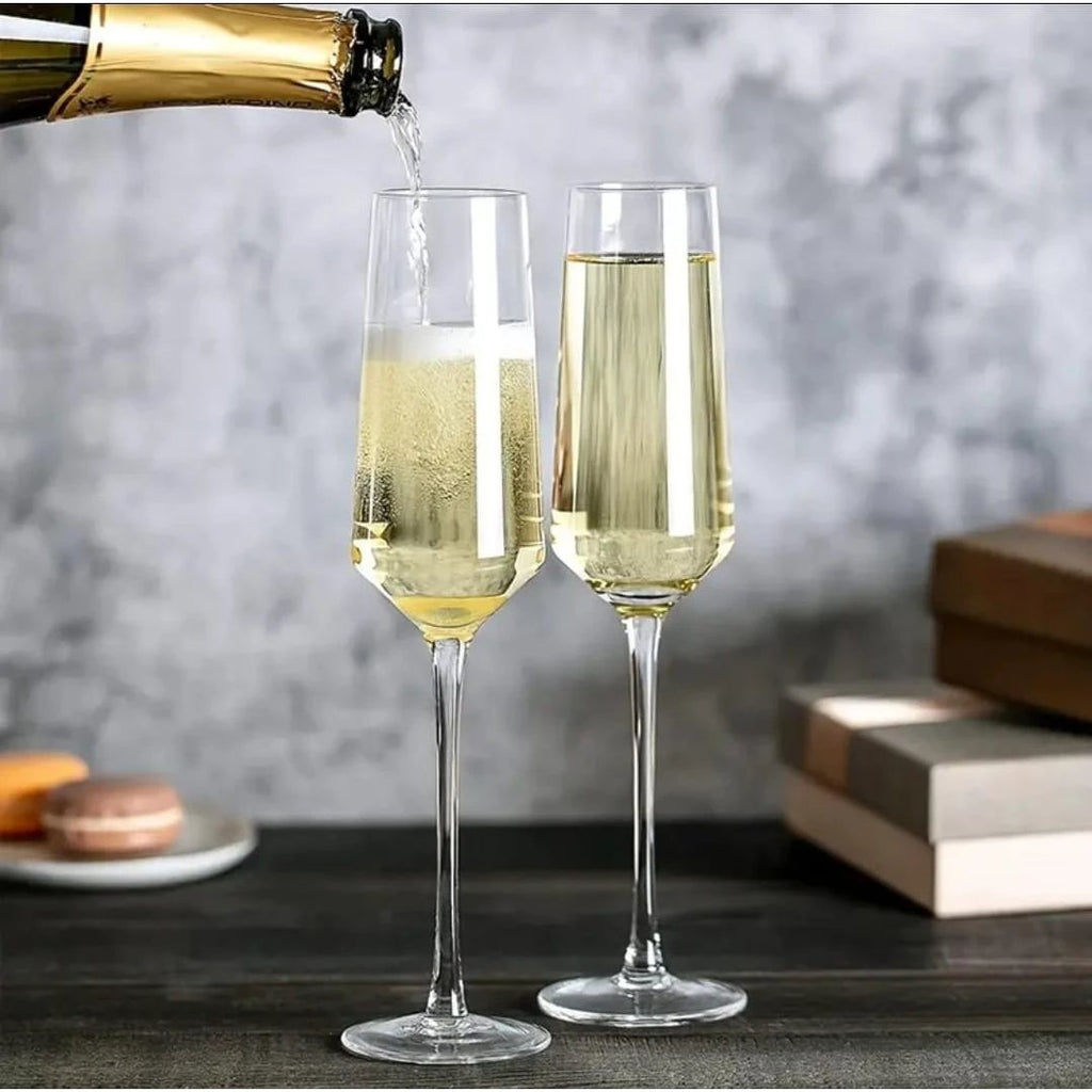 6pcs Luxury Crystal Champagne Glasses Elegant Gift Set for Celebrations & Dining Glassware Champagne Glasses