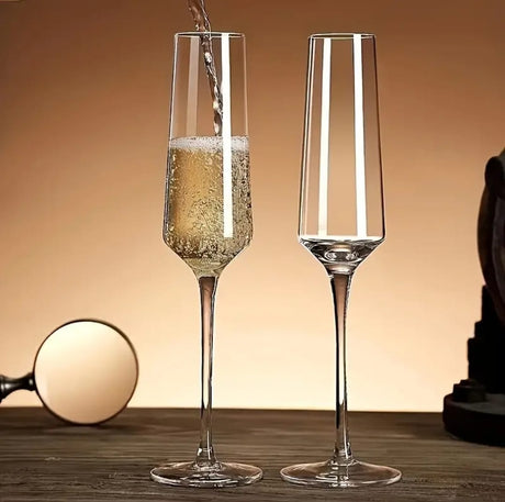 6pcs Luxury Crystal Champagne Glasses Elegant Gift Set for Celebrations & Dining