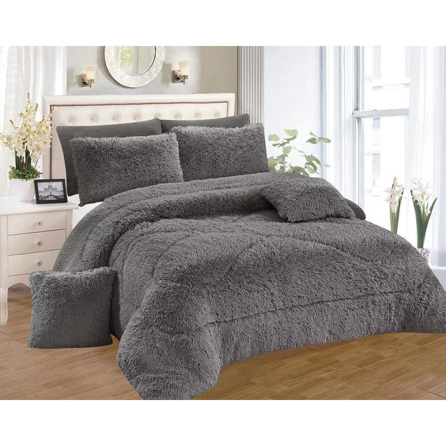 6x6 Fluffy Duvet Set with Bedsheet and 4 Pillow Cases | Ultra Soft and Cozy Bedding Set
