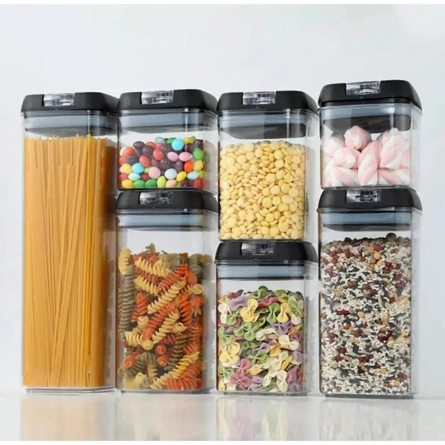 7-Piece Acrylic Food Storage Container Set – BPA-Free with Stickers & Pen (500ml to 1900ml) food storage Food Storage Containers