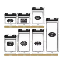 7-Piece Acrylic Food Storage Container Set – BPA-Free with Stickers & Pen (500ml to 1900ml) food storage Food Storage Containers