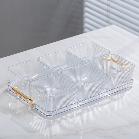 7 Piece Dessert Snack Set 6 Bowls with Tray Food Grade Acrylic