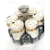 7-Piece Marble Rotating Spice Jars | Kitchen | Home Decor | Efficient Kitchen Spice Storage Organizer