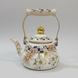 Floral Pattern Enamel Tea Kettle Kitchen & Dining Stovetop Kettles