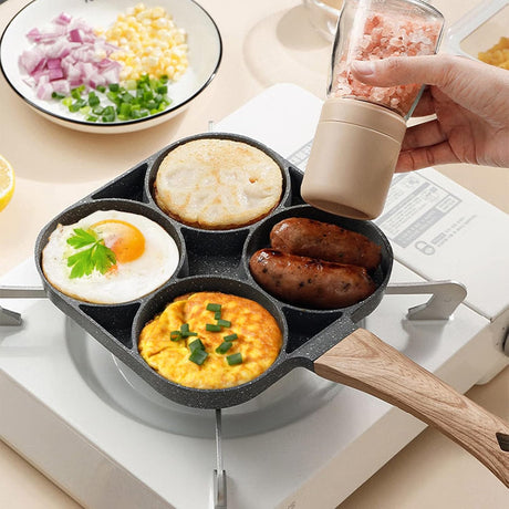 Nonstick 4 Slot Design Frying Pan | Perfect for Eggs, Pancakes | Perfect for Breakfast, Lunch, Snack Prep- Furaha Finds Kenya