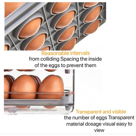 32 Egg Acrylic Tray – Durable Storage Organizer in Grey, Orange, and White- Furaha Finds Kenya