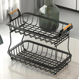 2 Tier Detachable & Portable Nordic Metallic Fruit, Vegetable Basket Rack | Multifunctional | Kitchen, Living Room, Dining Room, Living Room-Furaha Finds