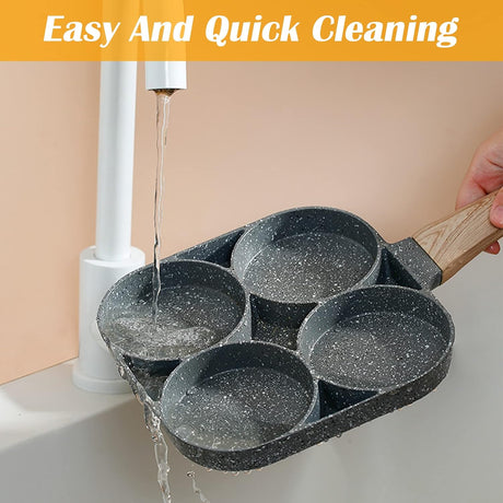 Nonstick 4 Slot Design Frying Pan | Perfect for Eggs, Pancakes | Perfect for Breakfast, Lunch, Snack Prep- Furaha Finds Kenya