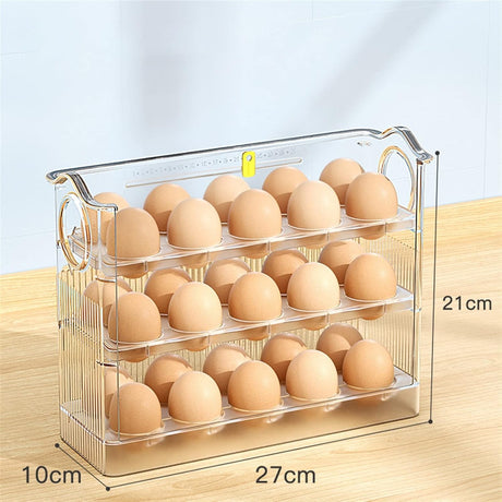 3 Layered High Quality Plastic Transparent Flip Egg Box Storage Organizer- Furaha Finds Kenya