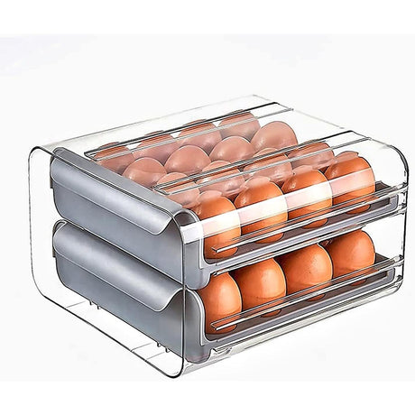 32 Egg Acrylic Tray – Durable Storage Organizer in Grey, Orange, and White- Furaha Finds Kenya