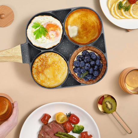 Nonstick 4 Slot Design Frying Pan | Perfect for Eggs, Pancakes | Perfect for Breakfast, Lunch, Snack Prep- Furaha Finds Kenya