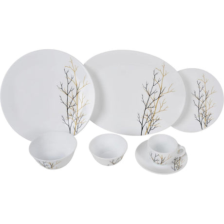 High Quality Premium Ceramic 16 Pcs Quadra Dinner Set | Autumn | Elegant Square Design- Furaha Finds Kenya