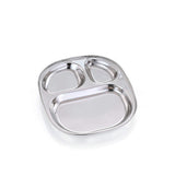 40 Piece No. 2 Oval Stainless Steel Pav Bhaji Plates Set | Partition Plates for MultiItem Serving | Durable & Stackable