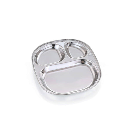60 Piece No. 1 Oval Stainless Steel Pav Bhaji Plates Set | Multi-Partition Serving Plates | Durable & Stackable- Furaha Finds Kenya