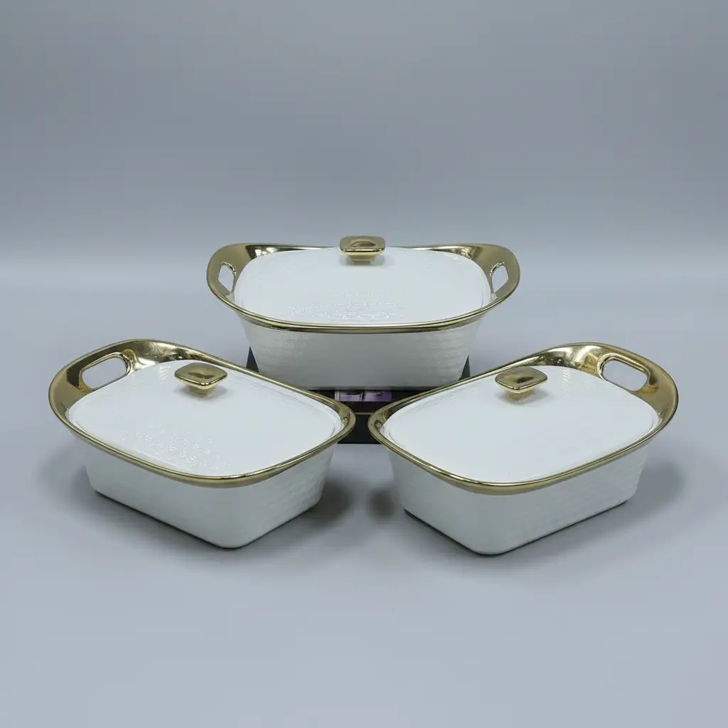 3 Pcs Ceramic Serving Set Kitchen & Dining Serveware