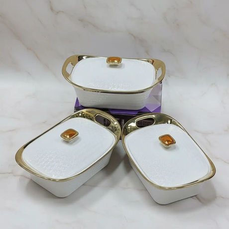 3 Pcs Ceramic Serving Set Kitchen & Dining Serveware