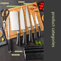 7Piece Stainless Steel Knife Set with Stand – Grey, Black, White Knive set Kitchen Knives