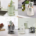 Luxury Multifunctional Rotary Knife and Utensil Storage Rack – 360° Drainage Caddy Organizer utensils holders and vracks Kitchen Utensil Holders