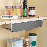 7pc Under Shelf Spice Holder Rack with Clear Jars and Black Lids for Organized Kitchen Storage Storage & Organization