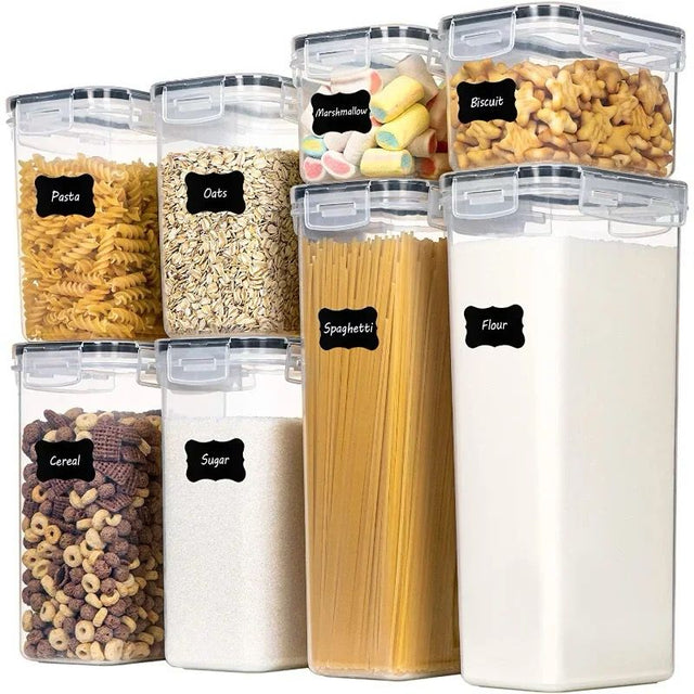 8 Piece Food & Cereal Pantry Storage Containers Set | BPA Free Kitchen Organization Canisters with Lids