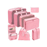 8 Piece Luggage Travel Organizers for Suitcase | Oxford Material with Breathable Mesh | Navy Blue, Pink, Black, Beige