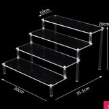 Clear Acrylic 4-Layer Perfume Stand – Tiered Display Rack (35.5x20x20cm)- Furaha Finds Kenya